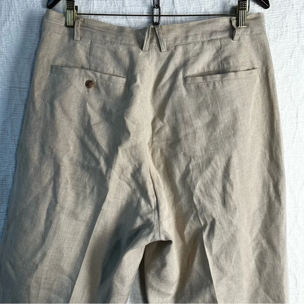 Zeidler and Zeidler 100 Linen Pants Mens 34 Long Pleated Front High Waisted Pant
